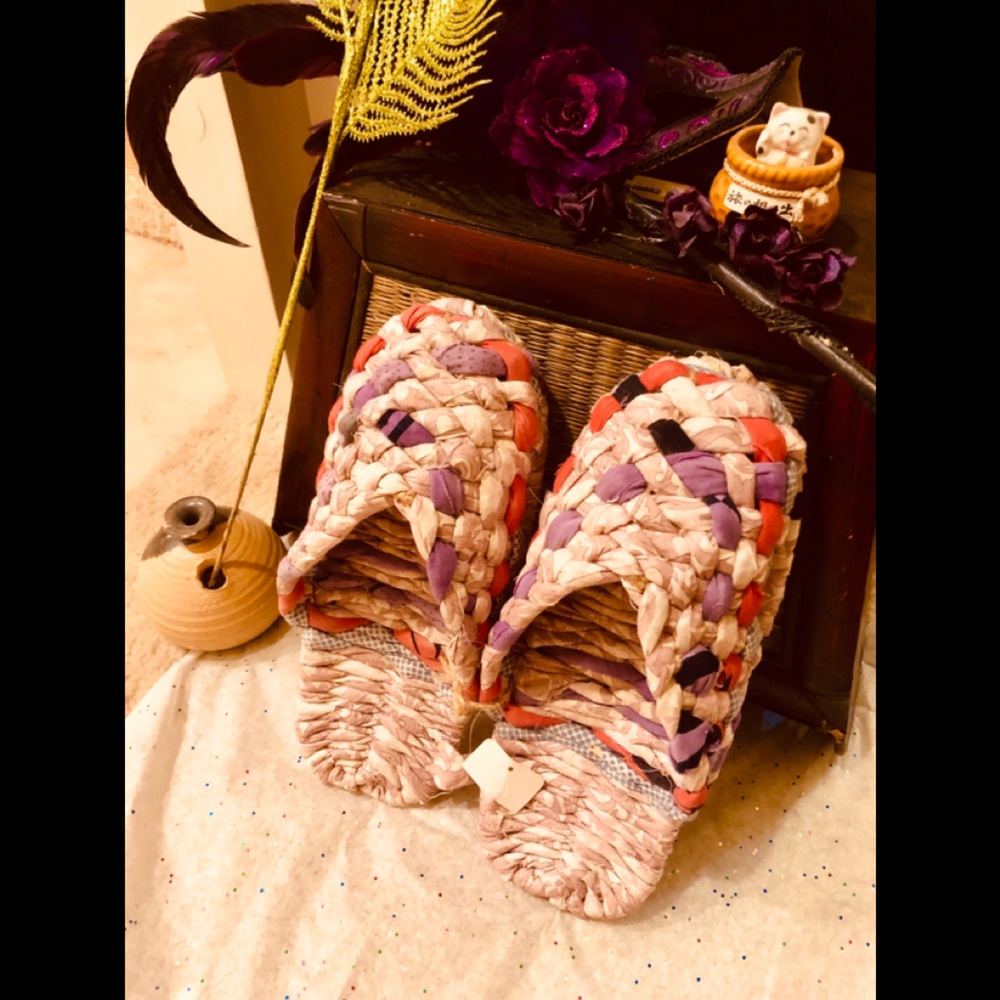 Traditional Japanese handwoven fabric sandals